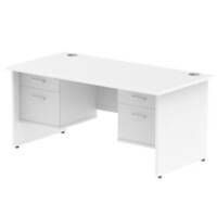 dynamic Impulse Straight Desk Rectangular White Base panel 4 Drawers 2 Pedestals 1,600 (W) x 800 (D) x 730 (H) mm MFC (Melamine Faced Chipboard)