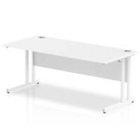 Rectangular Office Desks Walnut MFC Cantilever Legs White Impulse 1800 x 1200 x 730mm