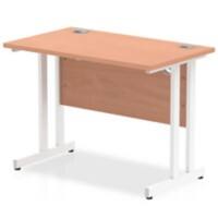 dynamic Impulse Straight Desk Rectangular Beech Cantilever 1,000 (W) x 600 (D) x 730 (H) mm MFC (Melamine Faced Chipboard)