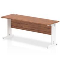 Dynamic Rectangular Office Desk Walnut MFC Cable Managed Cantilever Leg White Frame Impulse 1800 x 600 x 730mm