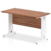 dynamic Impulse Straight Desk Rectangular Walnut Cantilever 1,200 (W) x 600 (D) x 730 (H) mm MFC (Melamine Faced Chipboard)