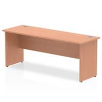 Dynamic Rectangular Office Desk Beech MFC Panel End Leg Beech Colour Frame Impulse 1800 x 600 x 730mm