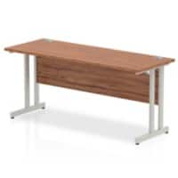 Dynamic Rectangular Office Desk Walnut MFC Cantilever Leg Silver Frame Impulse 1600 x 600 x 730mm