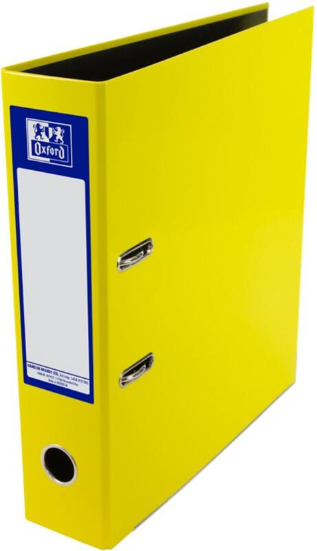 OXFORD Classy Wide Lever Arch File A4 70 mm Yellow 2 Rings Board, Paper High-Glossy