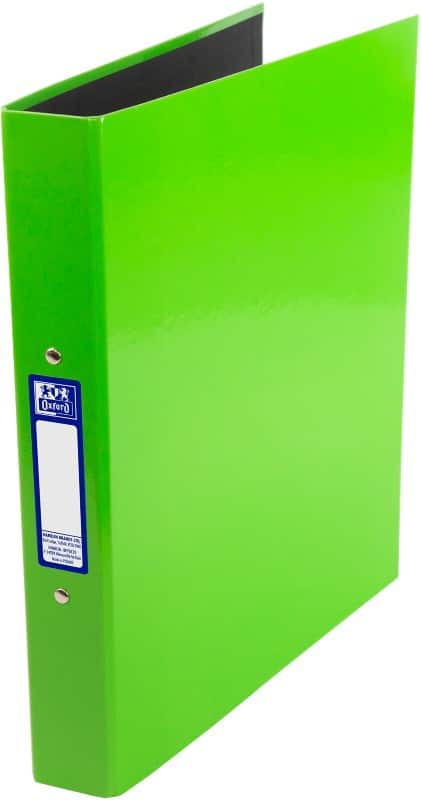 OXFORD 25 mm Ring Binder Cardboard, Paper A4+ 2 Rings Green Classy
