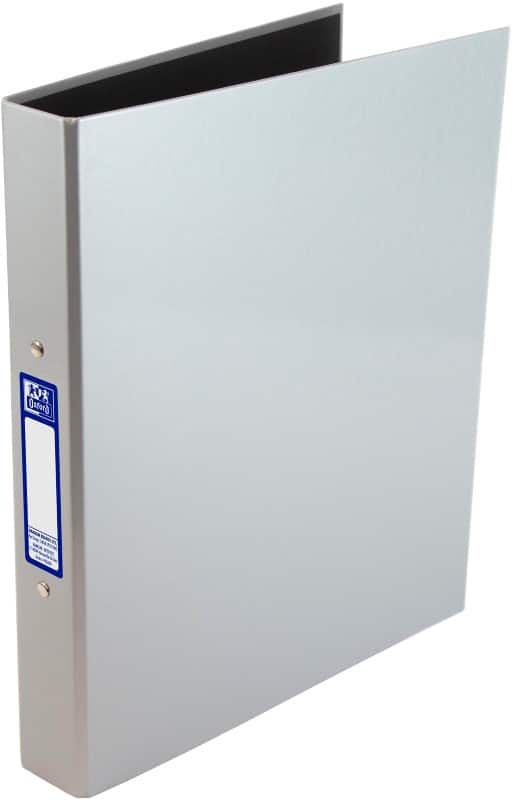 OXFORD 25 mm Ring Binder Cardboard, Paper A4+ 2 Rings Silver Classy