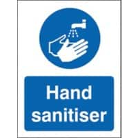 Stewart Superior Health and Safety Sign Hand Sanitiser Vinyl Blue, White 20 x 15 cm