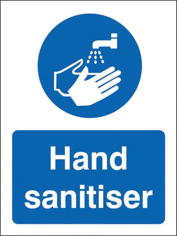 Stewart Superior Health and Safety Sign Hand Sanitiser Adhesive Plastic 30 x 20 cm M400SRP