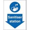 Stewart Superior Health and Safety Sign Sanitiser Station Vinyl Blue, White 20 x 15 cm