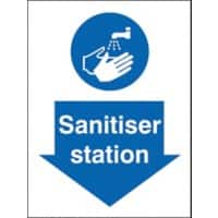 Stewart Superior Health and Safety Sign Sanitiser Station Adhesive Plastic 15 x 20 cm M402SRP
