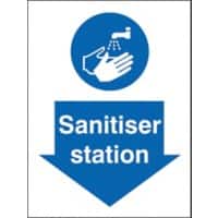 Health and Safety Sign Sanitiser Station Plastic Blue, White 20 x 15 cm
