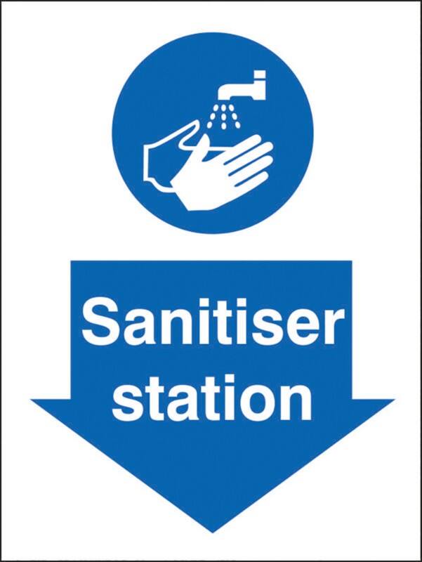 Stewart Superior Health and Safety Sign Sanitiser Station Adhesive Plastic 30 x 20 cm M402SRP