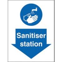 Stewart Superior Health and Safety Sign Sanitiser Station Plastic Blue, White 30 x 20 cm