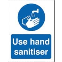 Stewart Superior Health and Safety Sign Use hand sanitiser Adhesive Vinyl 20 x 15 cm M401SAV
