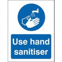 Health and Safety Sign Use hand sanitiser Vinyl Blue,White 20 x 15 cm