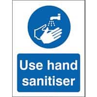 Health and Safety Sign Use hand sanitiser Vinyl Blue,White 20 x 15 cm