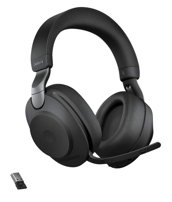 Jabra Evolve2 65 Wireless Headset Bluetooth, 3.5 mm Jack, USB Active Noise Cancelling With Microphone Stereo Black