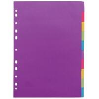 Concord Blank Dividers A4 Assorted Multicolour 10 Part Cardboard 11 Holes 10 Dividers