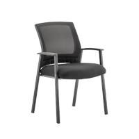 Dynamic Visitor Chair Fixed Armrest Metro Seat Black Fabric
