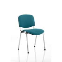 Dynamic Stacking Chair ISO Chrome Frame Maringa Teal Fabric Seat Pack of 4 Without Arms