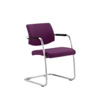 Dynamic Visitor Chair Fixed Armrest Havanna Seat Tansy Purple Fabric