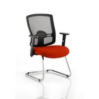 dynamic Portland Visitor Chair Height Adjustable Armrest Seat Tabasco Orange 650 x 590 x 920 mm Fabric