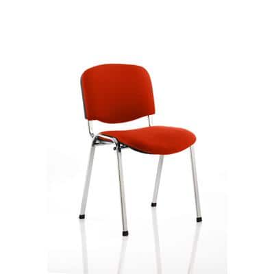 dynamic ISO Stacking Chair Without Armrest Chrome Frame Tabasco Orange 535 x 410 x 820 mm Fabric Seat Pack of 4