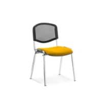 Dynamic Stacking Chair ISO Chrome Frame Mesh Back Senna Yellow Fabric Seat Pack of 4 Without Arms