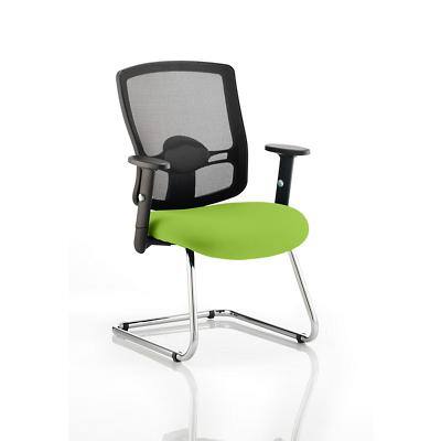 Dynamic Visitor Chair Adjustable Armrest Portland Seat Myrrh Green Fabric