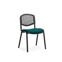 Dynamic Stacking Chair ISO Black Frame Mesh Back Maringa Teal Fabric Seat Pack of 4 Without Arms