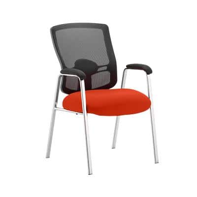 dynamic Portland Visitor Chair Fixed Armrest Seat Tabasco Orange 590 x 550 x 940 mm Fabric