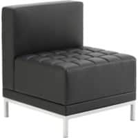 Dynamic Straight Back Sofa Infinity Modular Seat Black Without Arms Bonded Leather