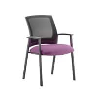 Dynamic Visitor Chair Fixed Armrest Metro Seat Tansy Purple Fabric