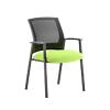 Dynamic Visitor Chair Fixed Armrest Metro Seat Myrrh Green Fabric