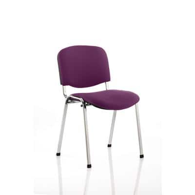 Dynamic Stacking Chair ISO Chrome Frame Tansy Purple Fabric Seat Pack of 4 Without Arms
