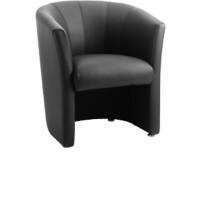 Dynamic Single Tub Chair Fixed Armrest Neo Seat Black Bonded Leather