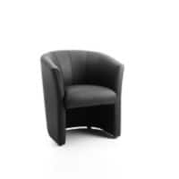 Dynamic Single Tub Chair Fixed Armrest Neo Seat Black Bonded Leather