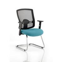 dynamic Portland Visitor Chair Height-Adjustable Armrest Maringa Teal 115 kg Portland 650 x 590 x 920 mm