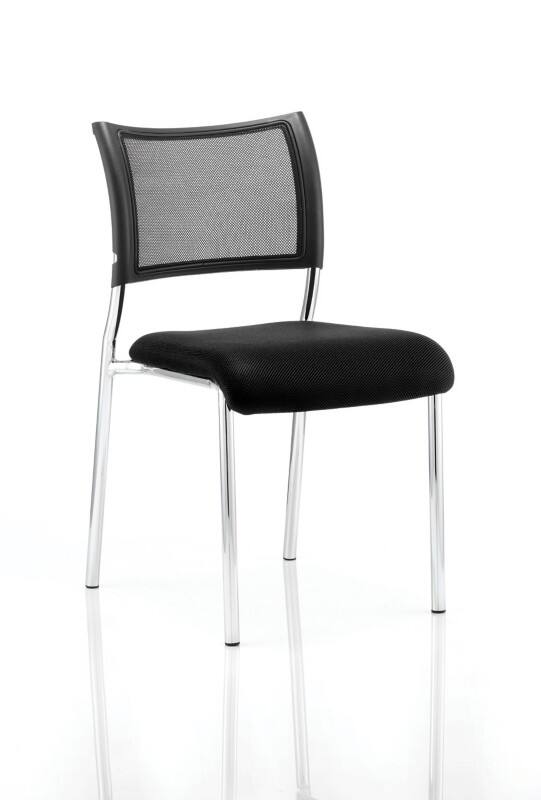 Dynamic Visitor Chair Brunswick Chrome Frame Mesh Back Black Fabric Seat Without Arms