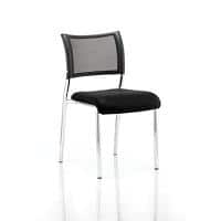 Dynamic Visitor Chair Brunswick Chrome Frame Mesh Back Black Fabric Seat Without Arms
