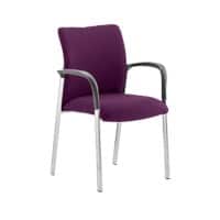 Dynamic Visitor Chair Fixed Armrest Academy Seat Tansy Purple Fabric