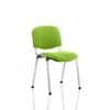 Dynamic Stacking Chair ISO Chrome Frame Myrrh Green Fabric Seat Pack of 4 Without Arms