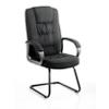 Dynamic Cantilever Chair Fixed Armrest Moore Seat Black Fabric