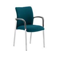 Dynamic Visitor Chair Fixed Armrest Academy Seat Maringa Teal Fabric