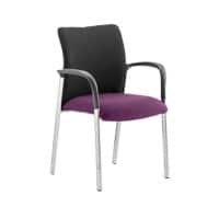 Dynamic Visitor Chair Fixed Armrest Academy Seat Tansy Purple Seat Black Back Fabric