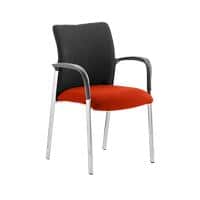 dynamic Academy Visitor Chair Fixed Armrest Seat Tabasco Orange Seat 620 x 570 x 870 mm Black Back Fabric
