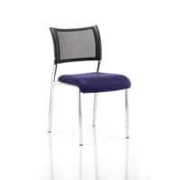 Dynamic Visitor Chair Brunswick Chrome Frame Mesh Back Stevia Blue Fabric Seat Without Arms