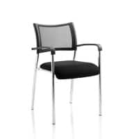 Dynamic Visitor Chair Fixed Armrest Brunswick Chrome Frame Mesh Back Black Fabric Seat