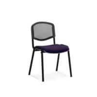 Dynamic Stacking Chair ISO Black Frame Mesh Back Tansy Purple Fabric Seat Pack of 4 Without Arms
