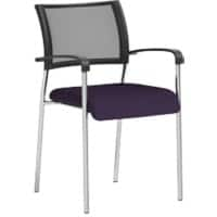 Dynamic Visitor Chair Fixed Armrest Brunswick Chrome Frame Mesh Back Tansy Purple Fabric Seat